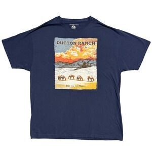 Yellowstone "Ride for the Brand" Poster Tee XL Navy T-Shirt 100% Cotton